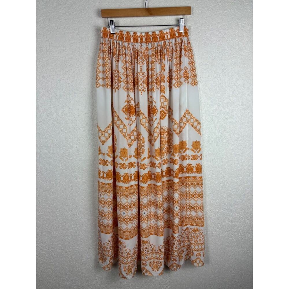 ROCOCO SAND Womens Maxi Skirt Size Medium White Orange